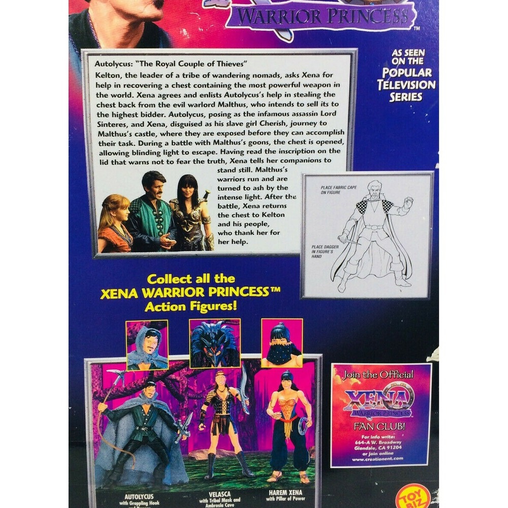 XENA WARRIOR PRINCESS Autolycus King Of Thieves ACTION FIGURE 1998 Vintage - Picture 4 of 4